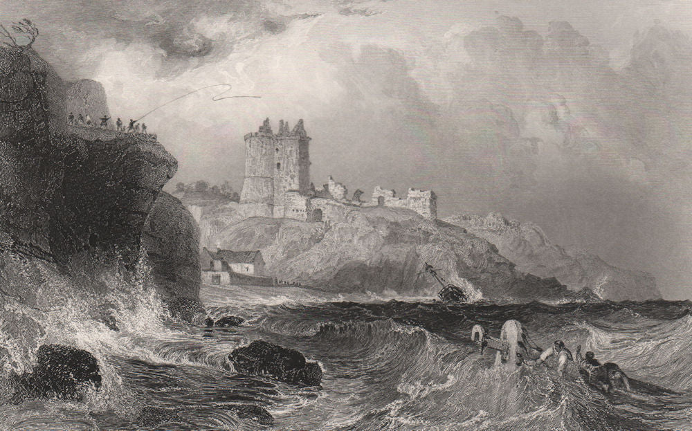 Ravenscraig Castle near Kirkcaldy. Fifeshire. Scotland. ALLOM c1840 old print